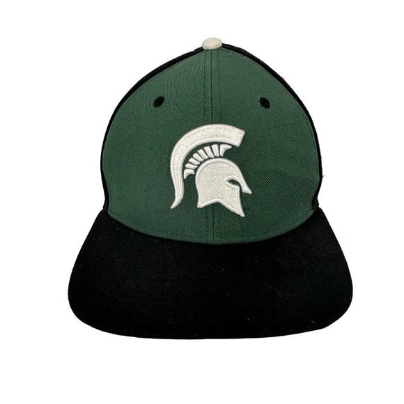 Nike Snap Back Baseball Cap Michigan State Spartans Go Green Black One Size - Picture 1 of 9